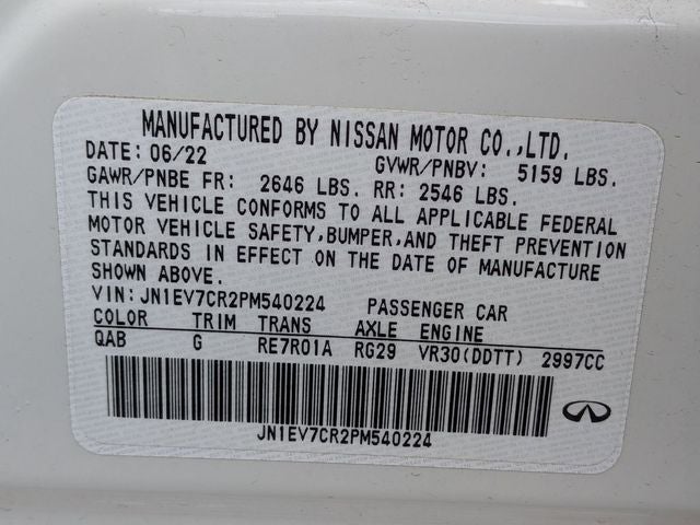 2023 INFINITI Q50 SENSORY