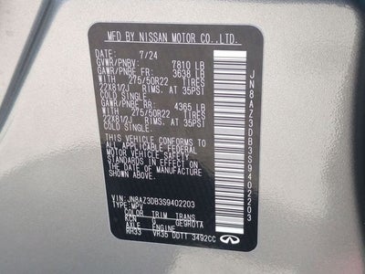 2025 INFINITI QX80 SENSORY