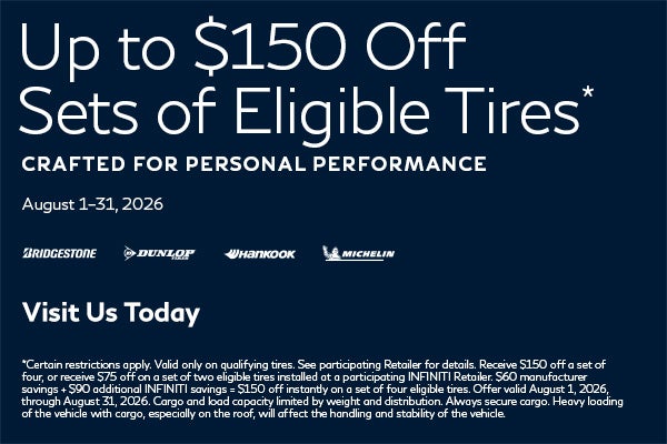Up to $150 OFF Sets of Eligible Tires 